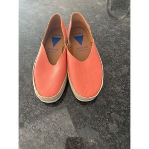 Verbenas Nicole Coral Pink Pebbled Leather Slip On Shoes Made in Spain Womens 39